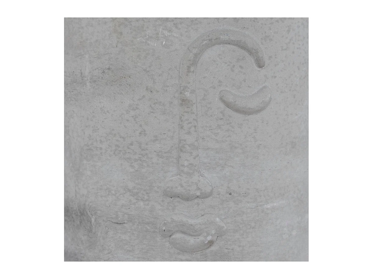 Plante artificielle Visage pot Gris clair H 26 cm