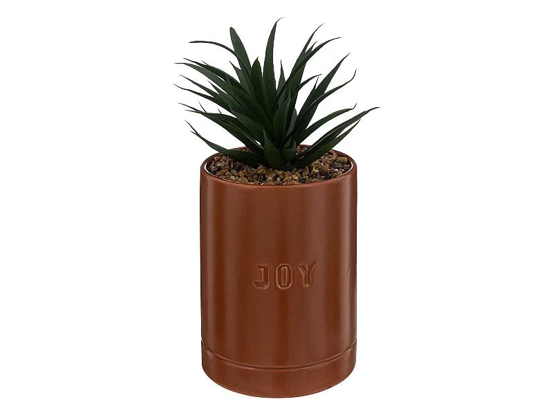 Plante artificielle pot en Céramique Marron Caramel H 20 cm