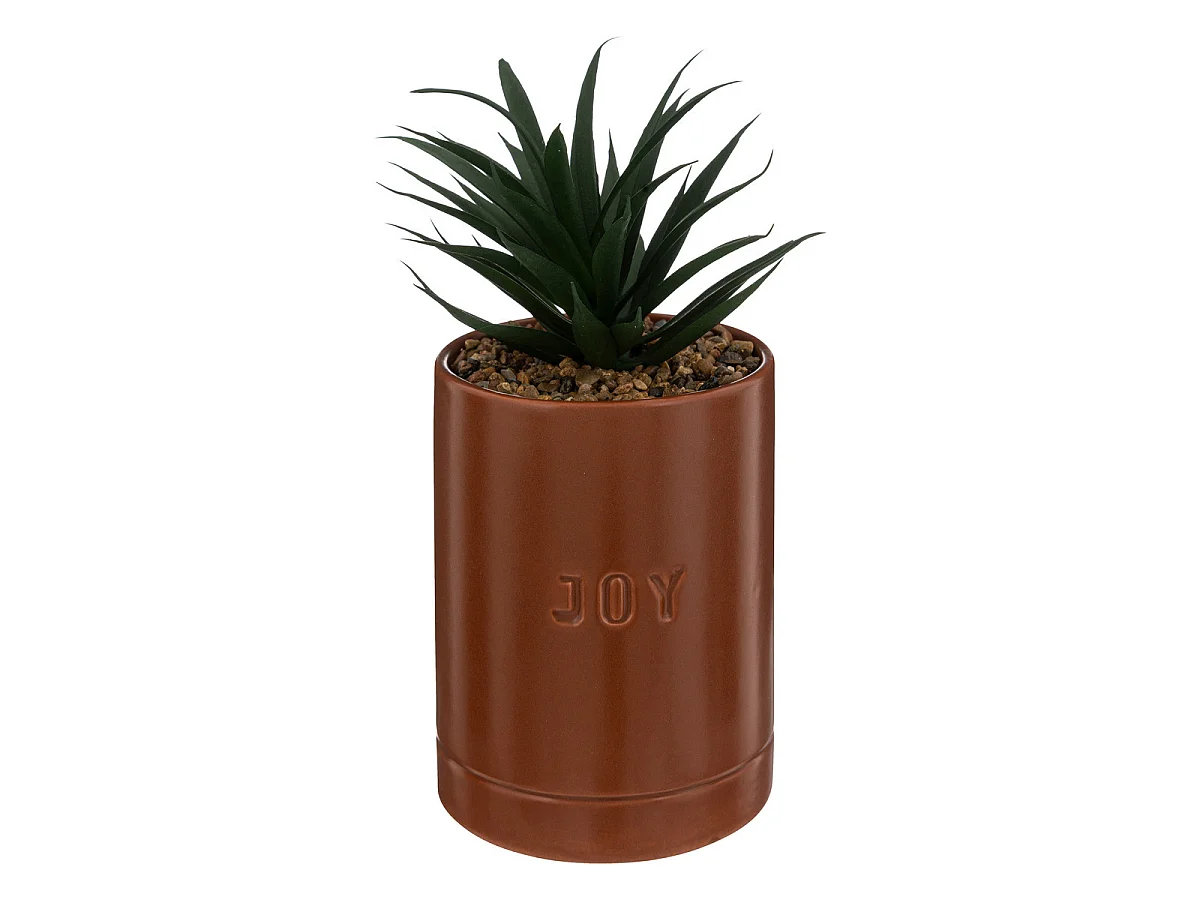 Plante artificielle pot en Céramique Marron Caramel H 20 cm