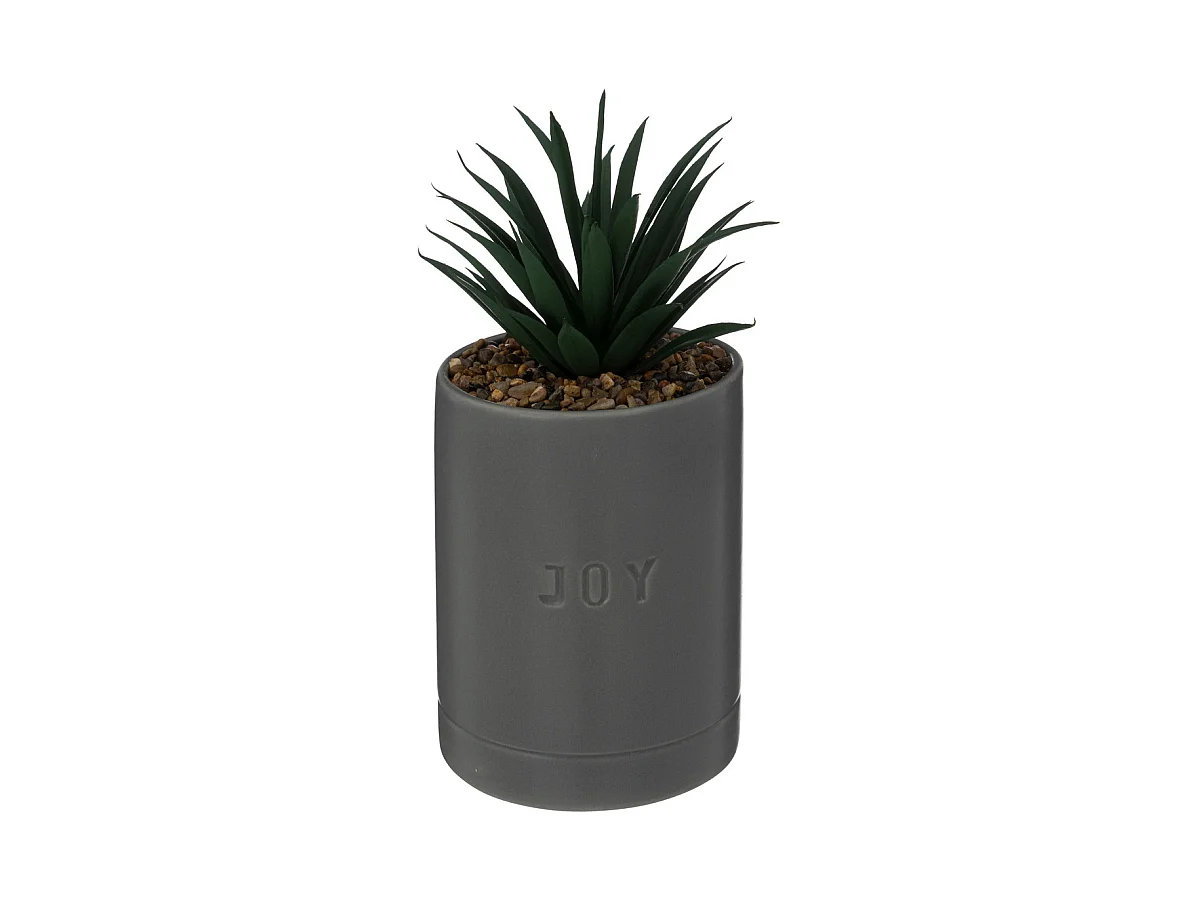 Plante artificielle pot en Céramique Bleu Gris H 20 cm