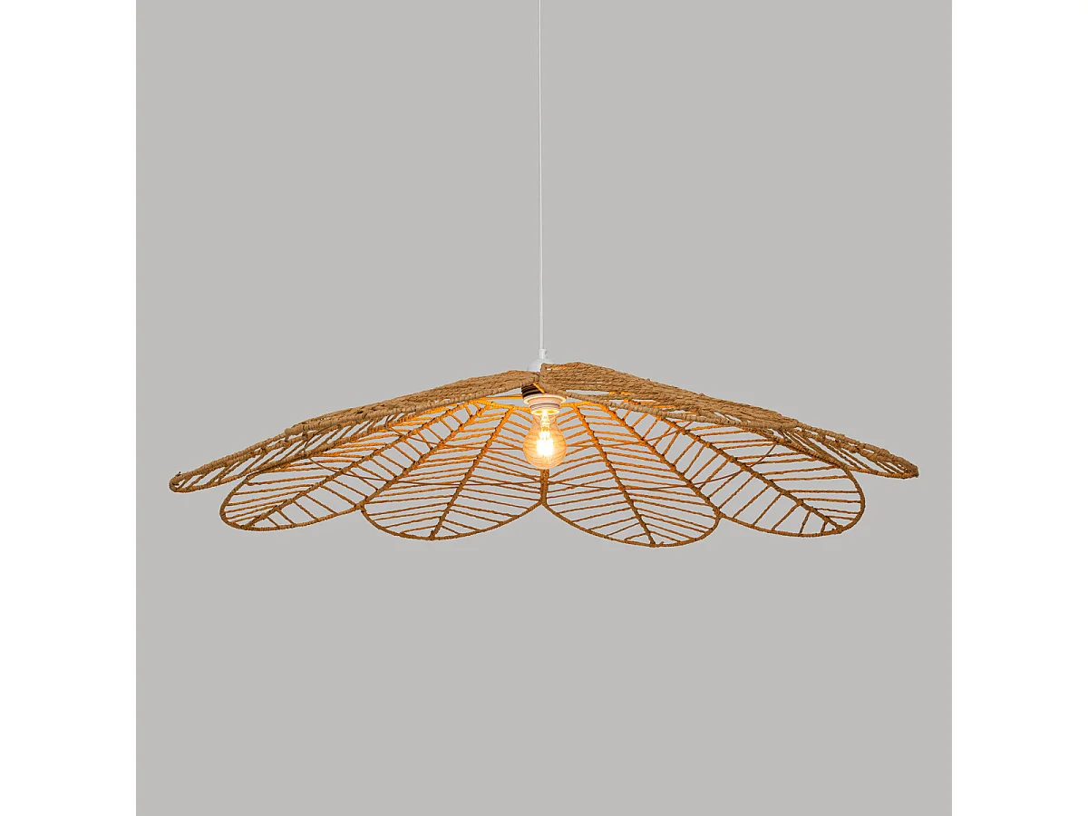 Luminaire Grande Suspension en métal et corde D 98 cm