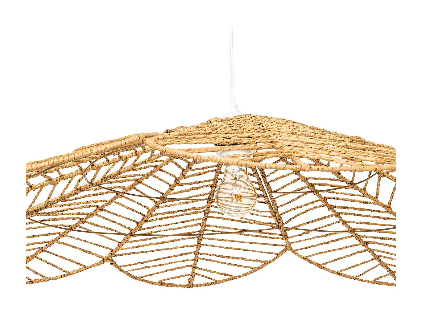 Luminaire Grande Suspension en métal et corde D 98 cm