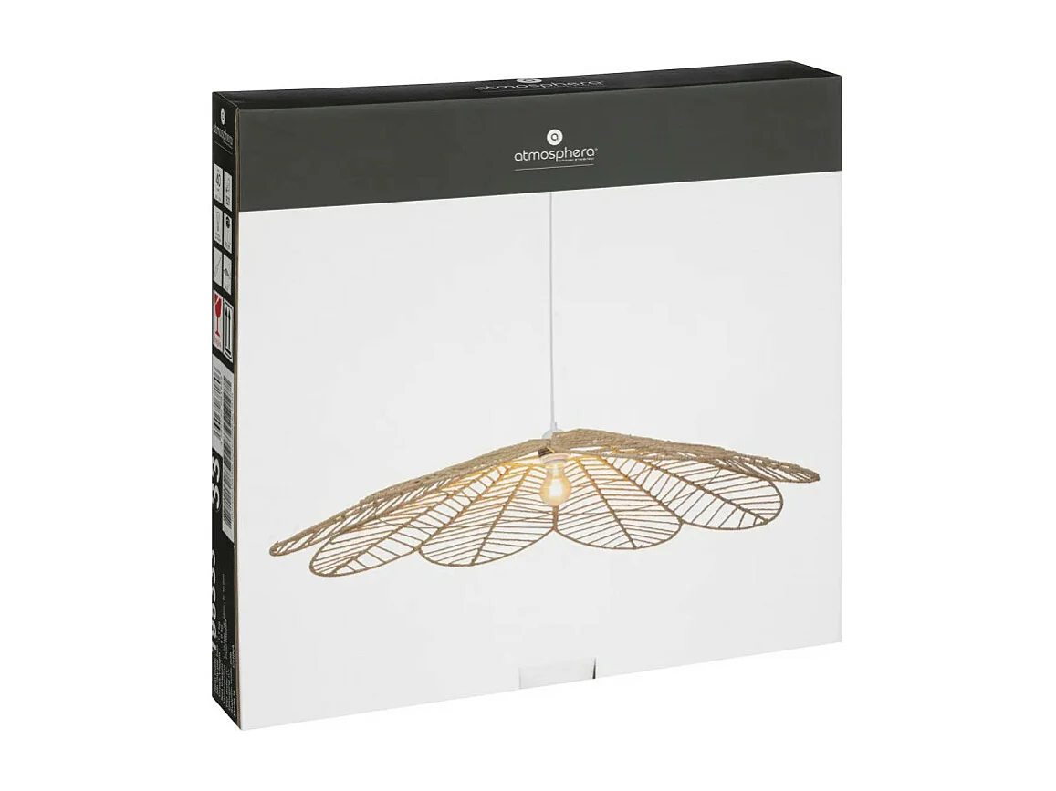 Luminaire Grande Suspension en métal et corde D 98 cm