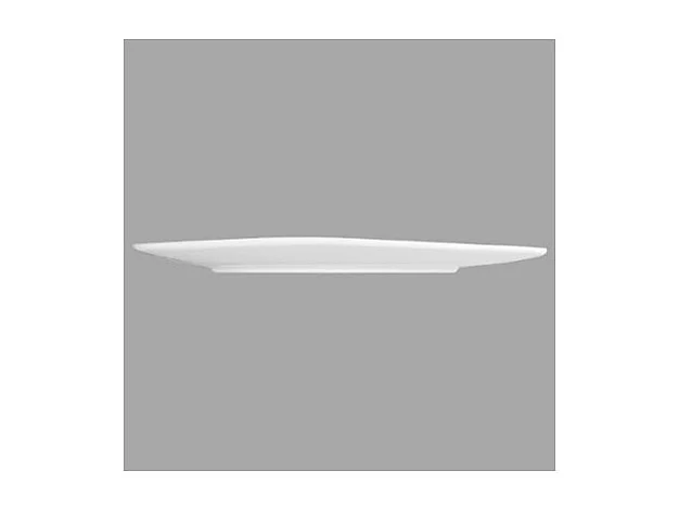 Lot de 6 Assiettes Plates Carrées "Vague" 25cm Blanc