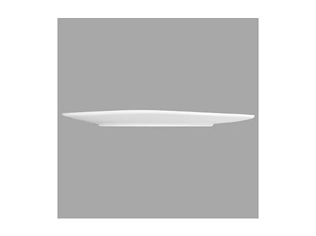 Lot de 6 Assiettes Plates Carrées "Vague" 25cm Blanc