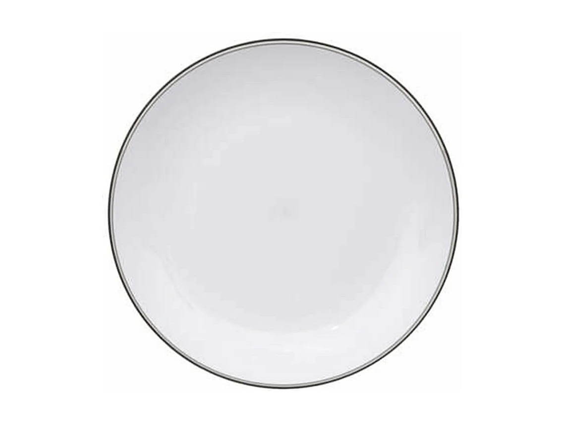 Lot de 6 Assiettes Plates Réutilisables "Square" 25cm Gris Charbon