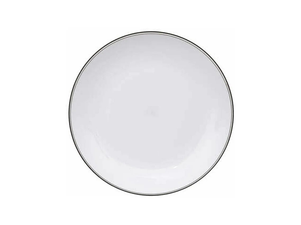 Lot de 6 Assiettes Plates Réutilisables "Square" 25cm Gris Charbon
