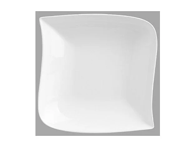 Lot de 6 Assiettes Creuses Carrées "Vague" 21cm Blanc