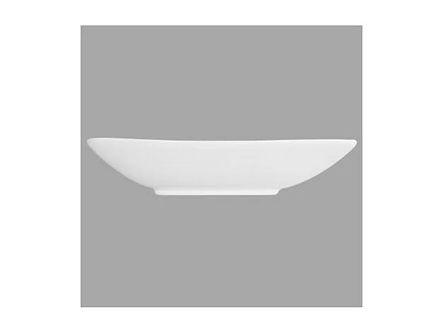 Lot de 6 Assiettes Creuses Carrées "Vague" 21cm Blanc