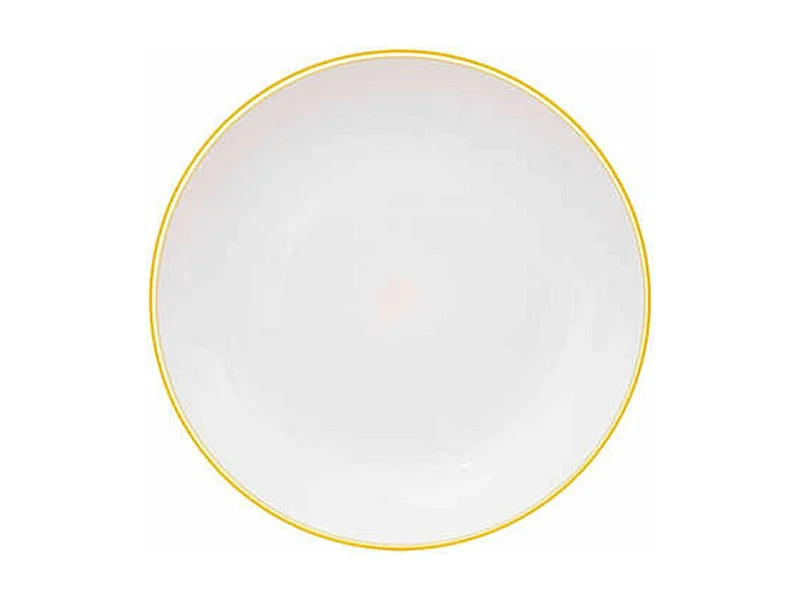 Lot de 6 Assiettes Plates Réutilisables "Square" 25cm Moutarde