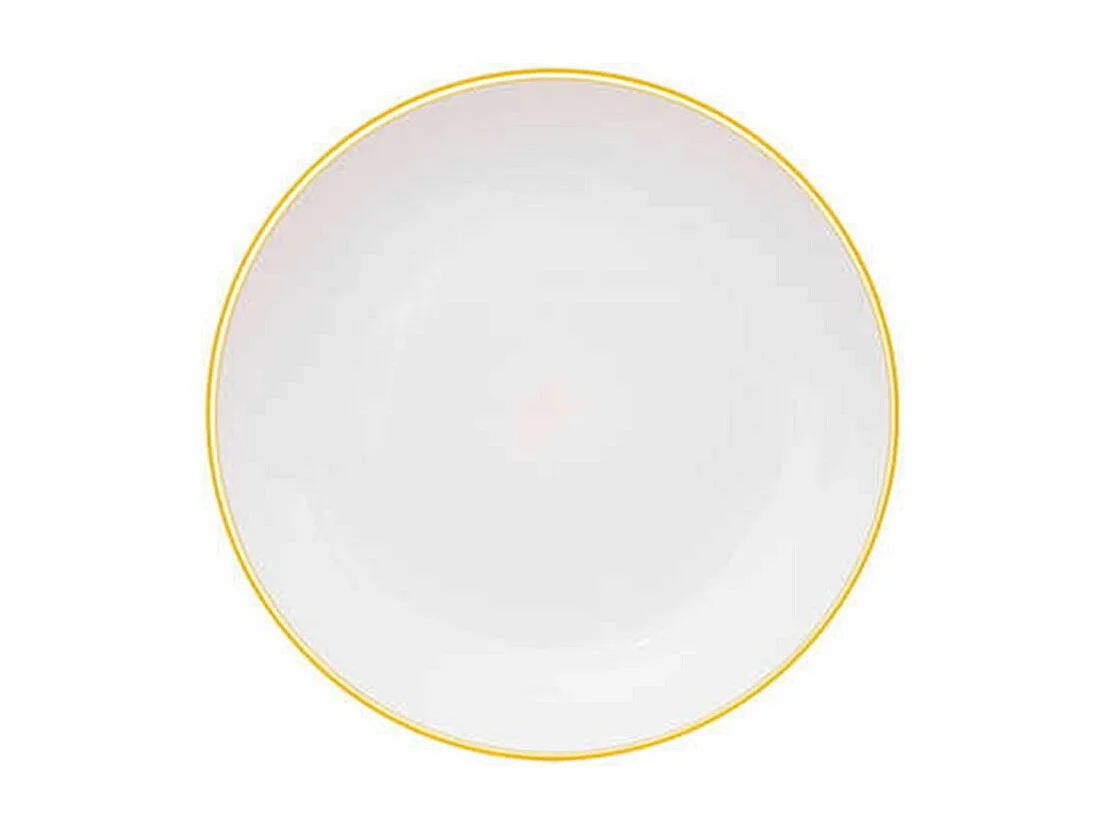 Lot de 6 Assiettes Plates Réutilisables "Square" 25cm Moutarde