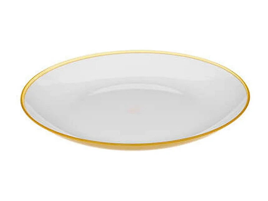 Lot de 6 Assiettes Plates Réutilisables "Square" 25cm Moutarde