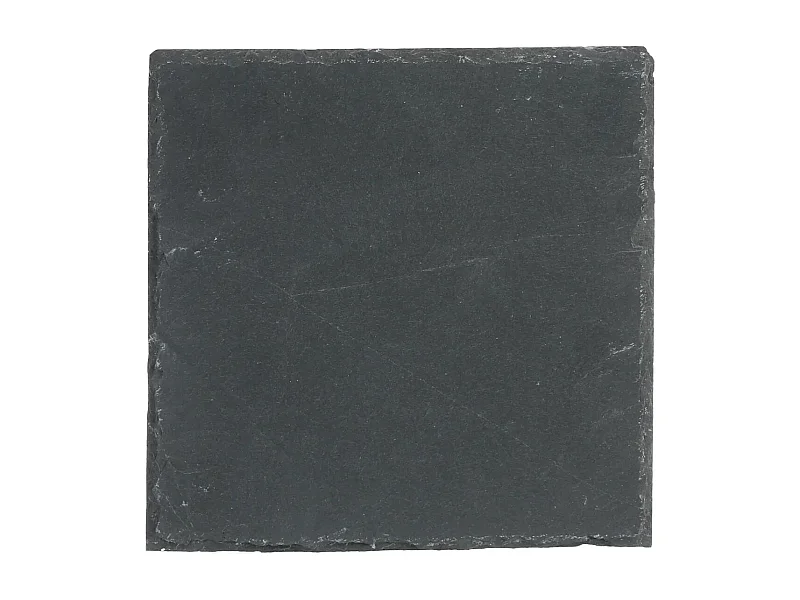 Lot de 6 Assiettes Plates Carrées "Ardoise" 25cm Gris