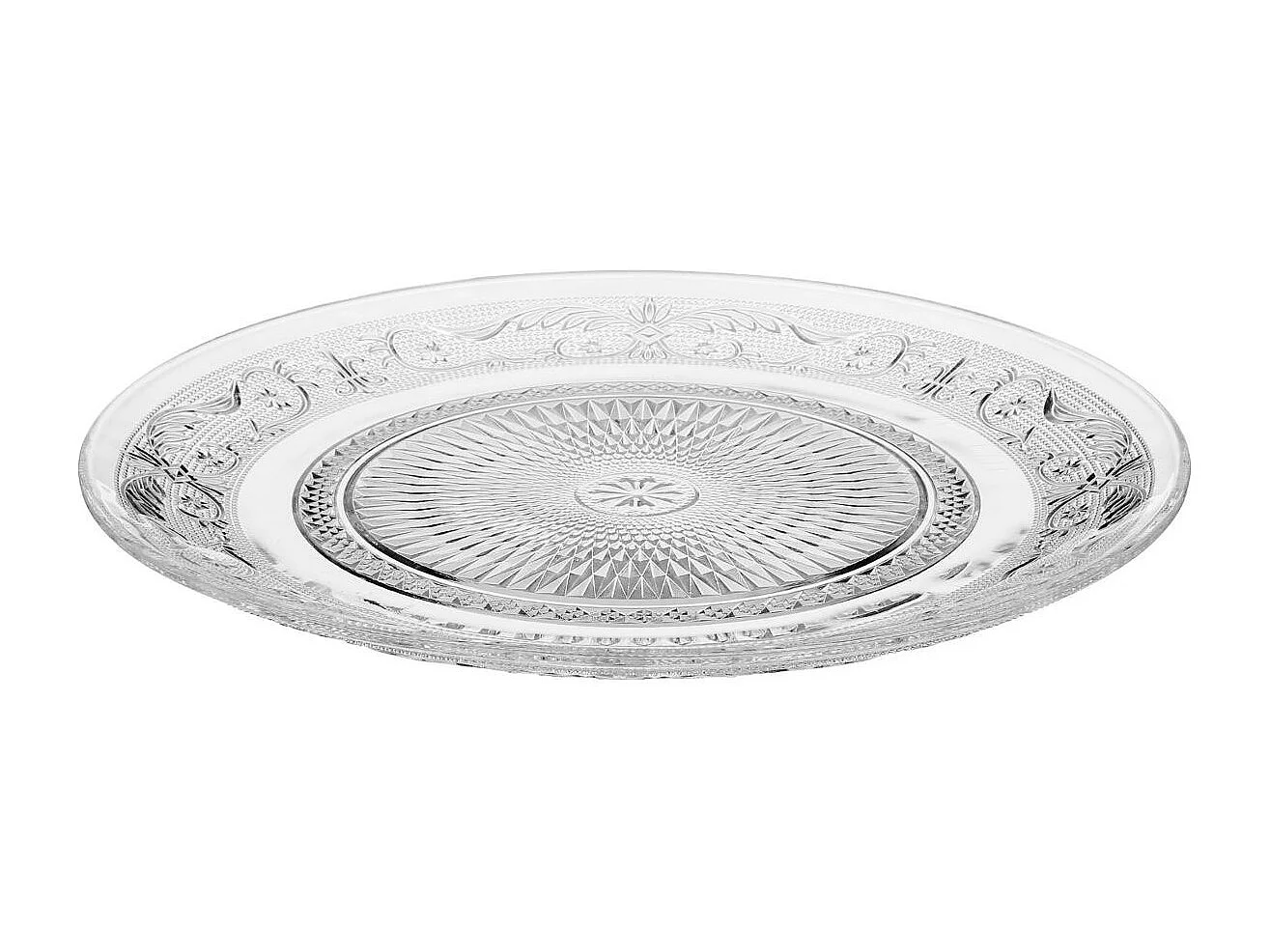 Lot de 6 Assiettes Plates "Renaissance" 25cm Transparent