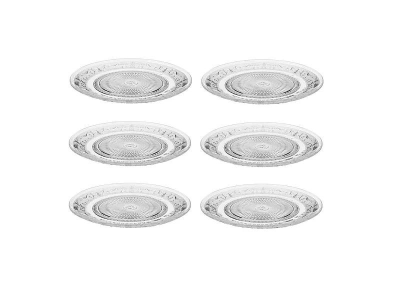 Lot de 6 Assiettes Plates "Renaissance" 25cm Transparent