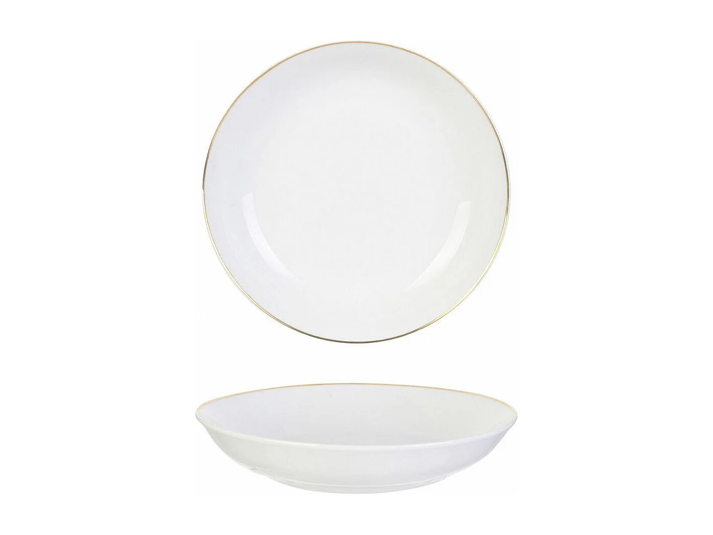 Lot de 6 Assiettes Creuses "Liseré" 21cm Blanc