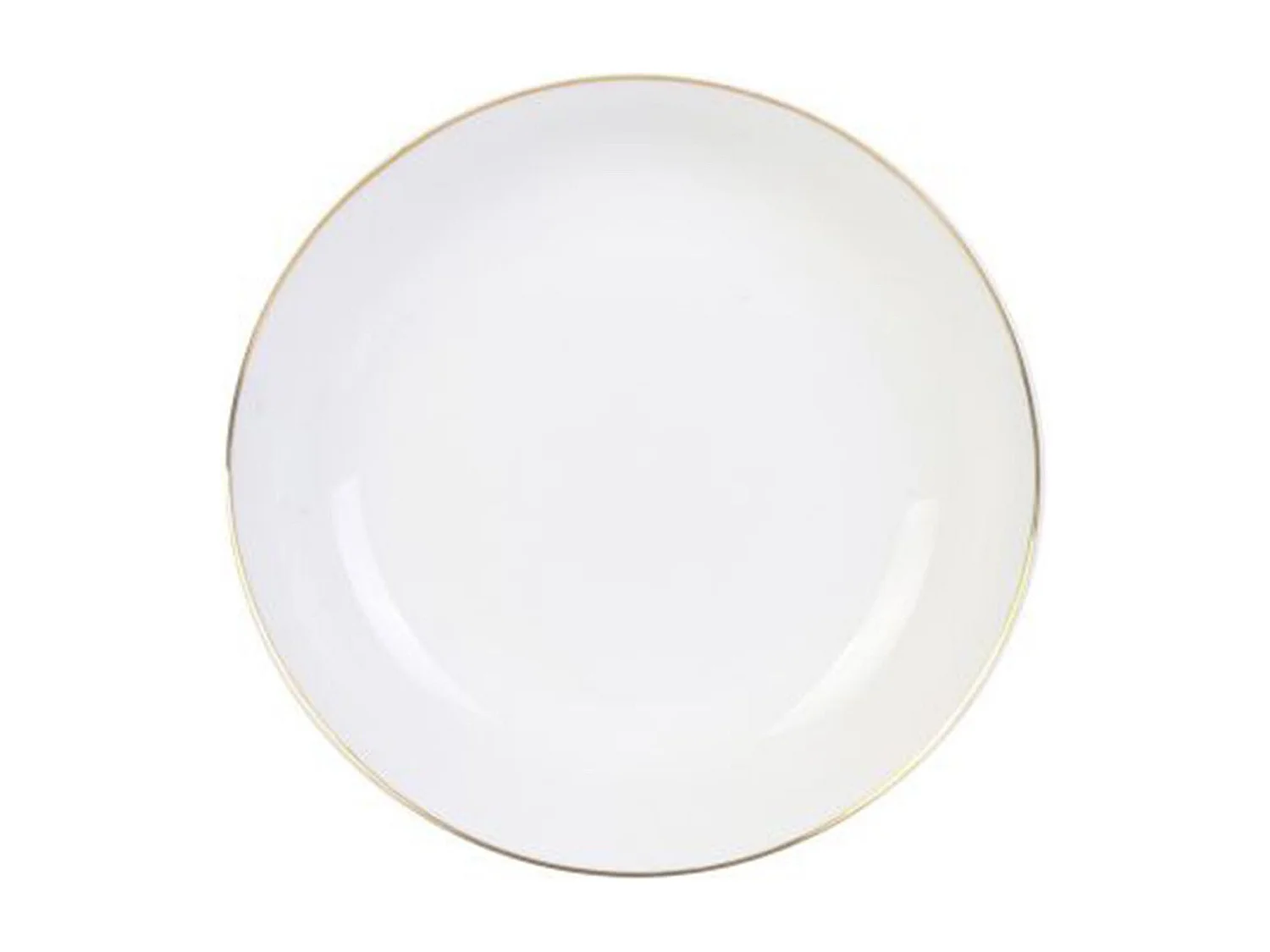 Lot de 6 Assiettes Creuses "Liseré" 21cm Blanc