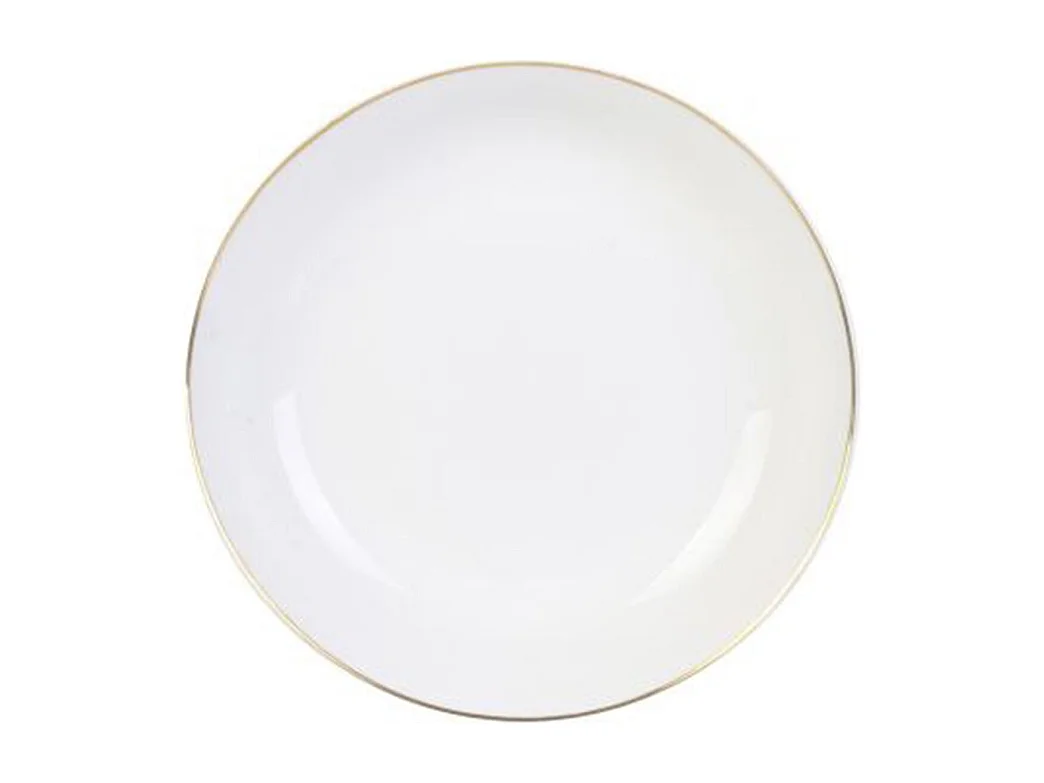 Lot de 6 Assiettes Creuses "Liseré" 21cm Blanc