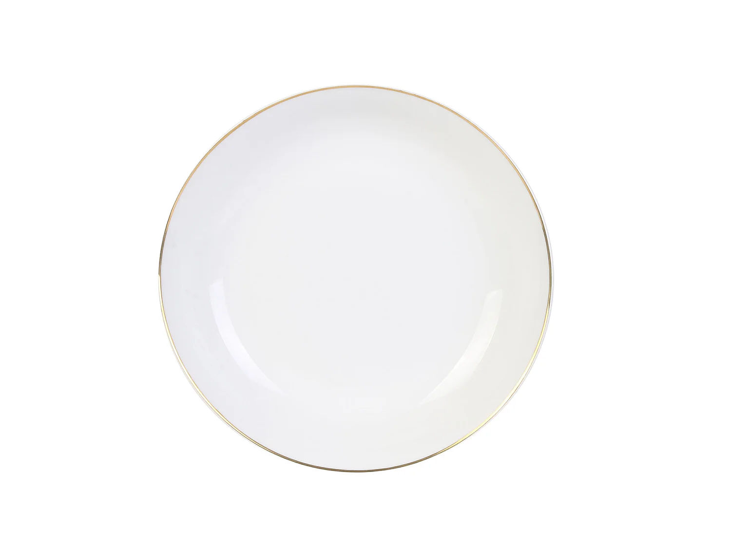 Assiette Creuse - HOME DECO FACTORY - Liseré Doré - Porcelaine - Blanc et Or