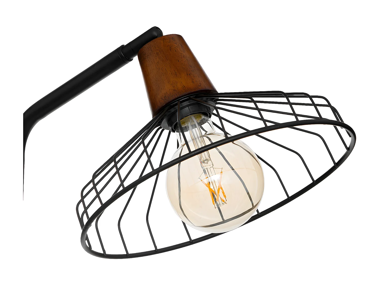 Lampadaire en Bois et métal Noir H 163 cm