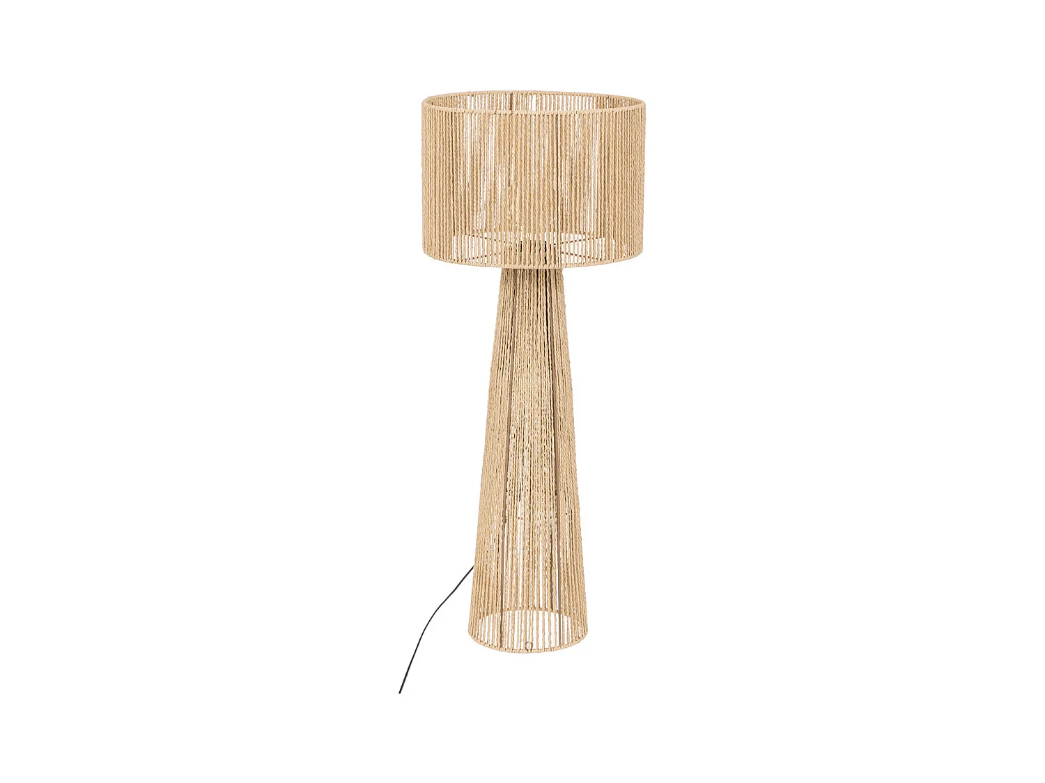Lampadaire en métal et corde Beige D. 38 x H. 97 cm