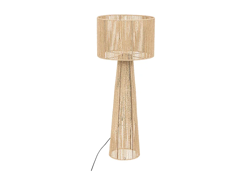 Lampadaire en métal et corde Beige D. 38 x H. 97 cm