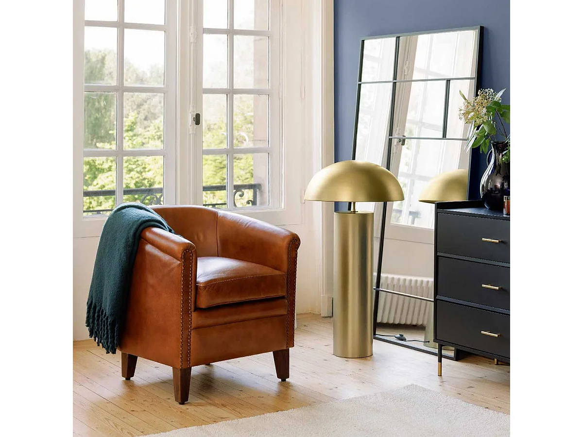 Lampadaire en métal Doré D 50 x H 97 cm