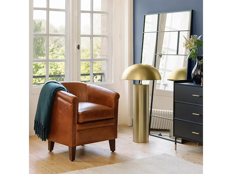 Lampadaire en métal Doré D 50 x H 97 cm