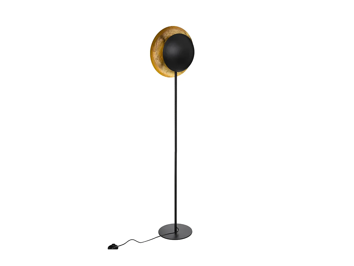 Lampadaire en métal Doré et Noir H 144 cm