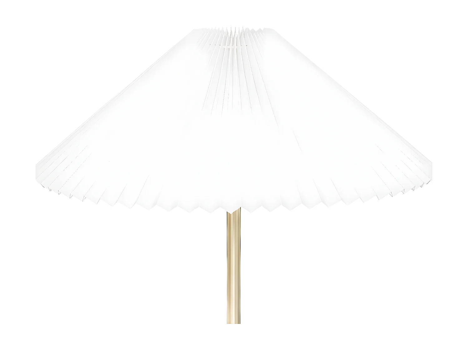Lampadaire en métal Doré et abat-jour en Coton plissé H 150 cm
