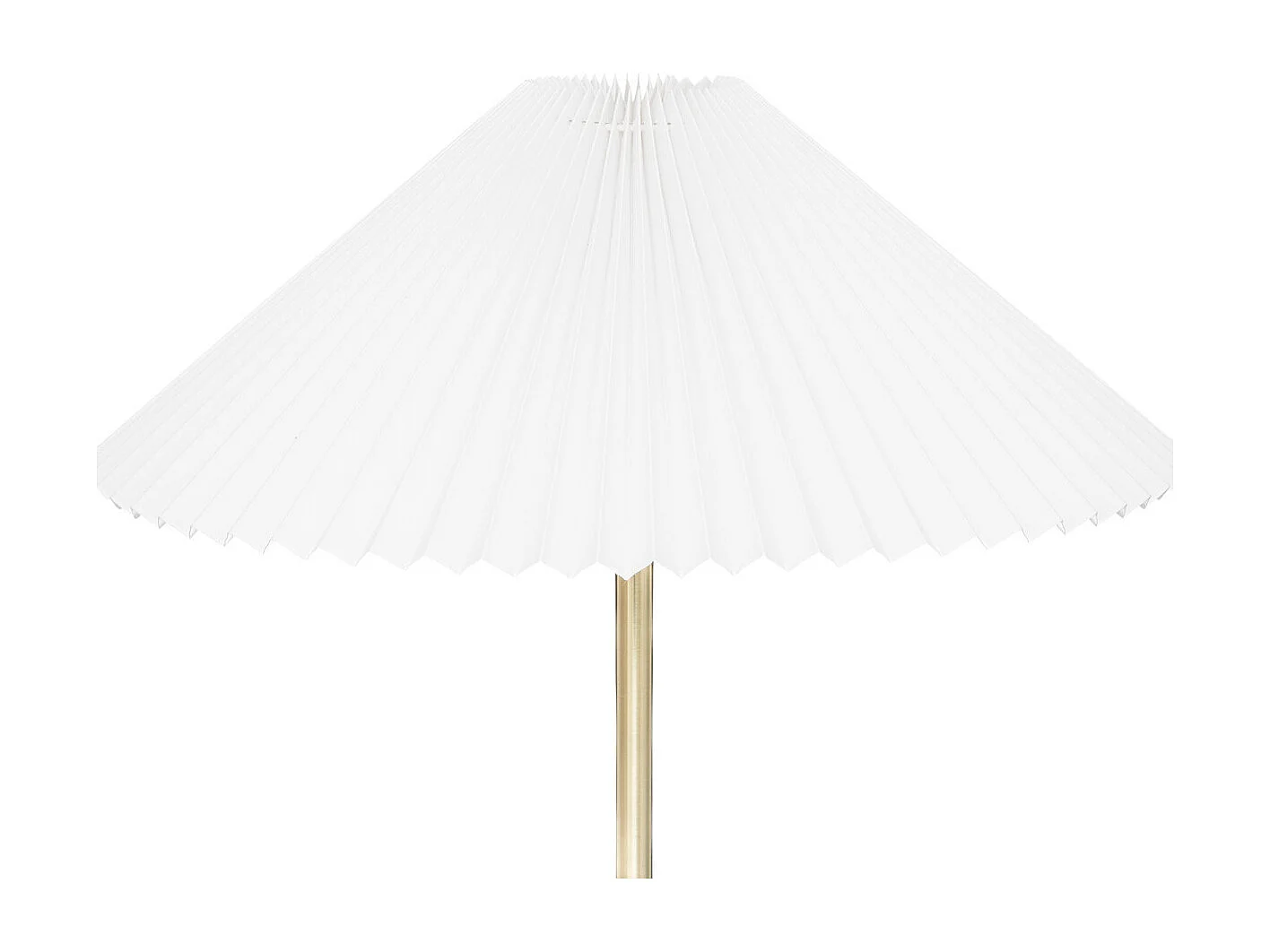 Lámpara de pie dorada con pantalla de algodón