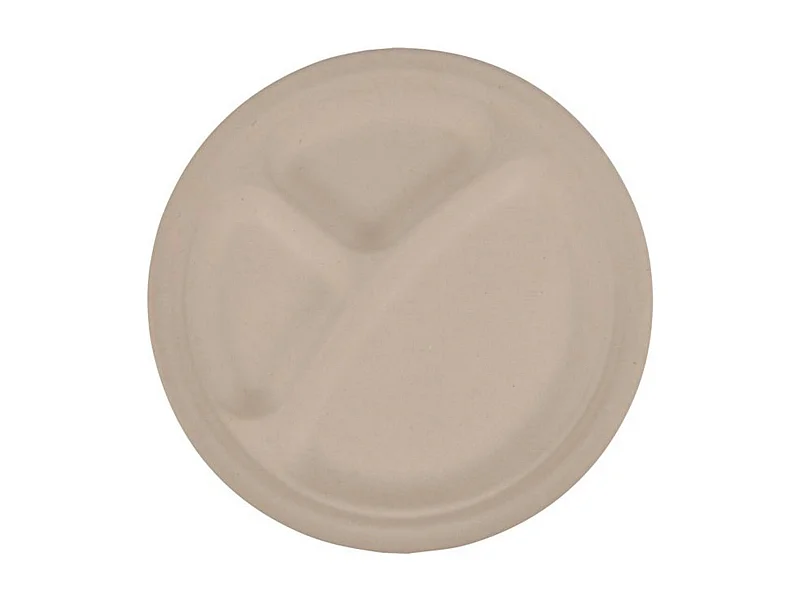 Lot de 12 Assiettes Compartimentées "Cannes" 23cm Naturel