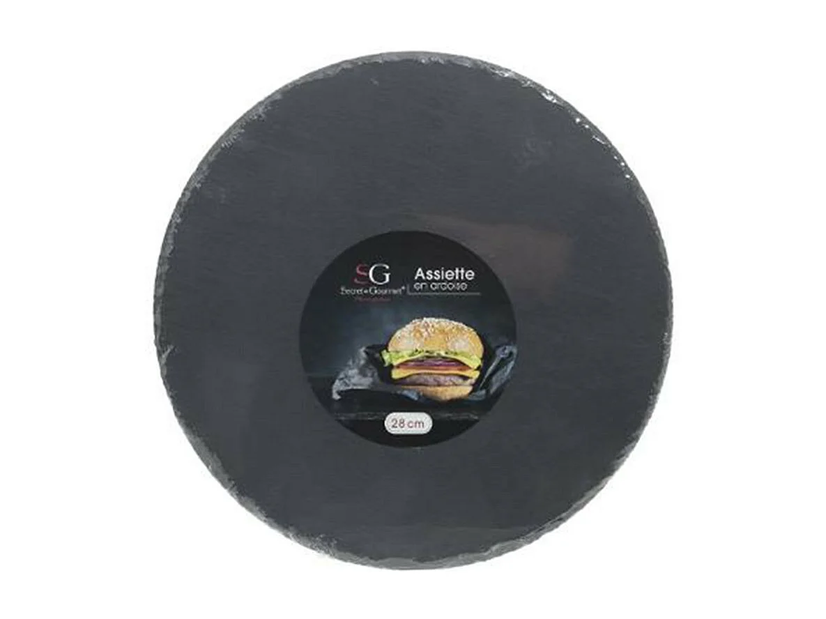 Lot de 6 Assiettes Plates "Ardoise" 28cm Gris