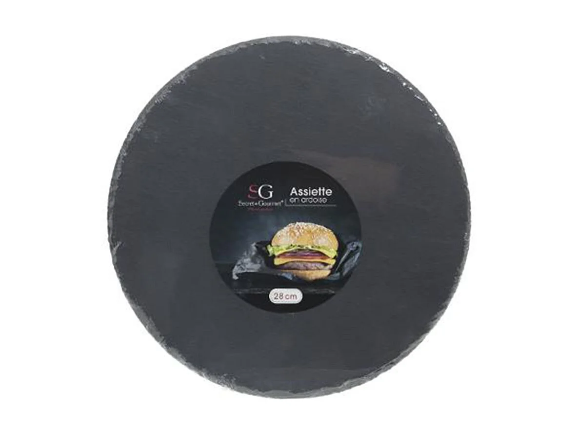 Lot de 6 Assiettes Plates "Ardoise" 28cm Gris