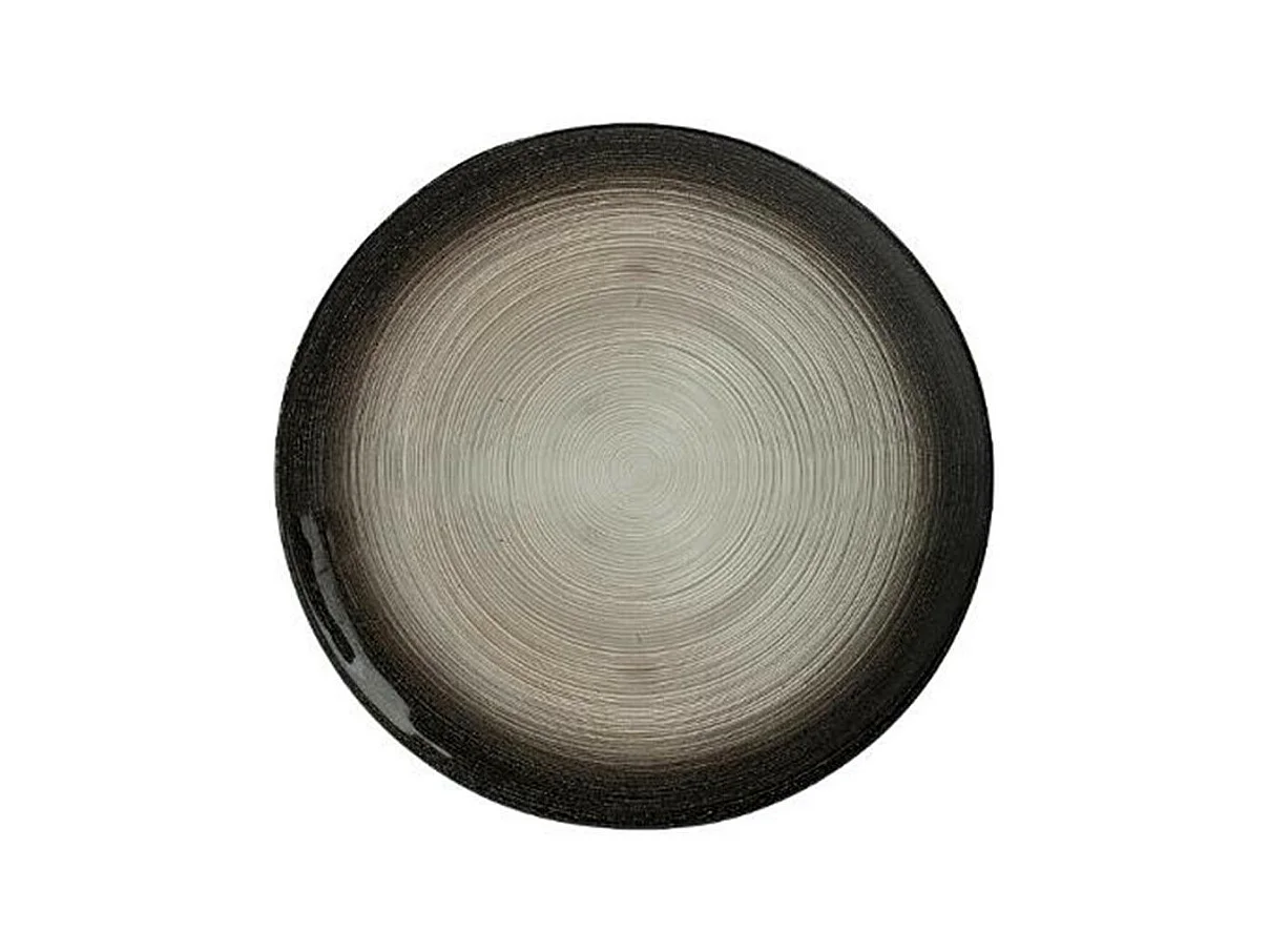 Lot de 6 Assiettes Plates "Jem" 28cm Noir & Argent