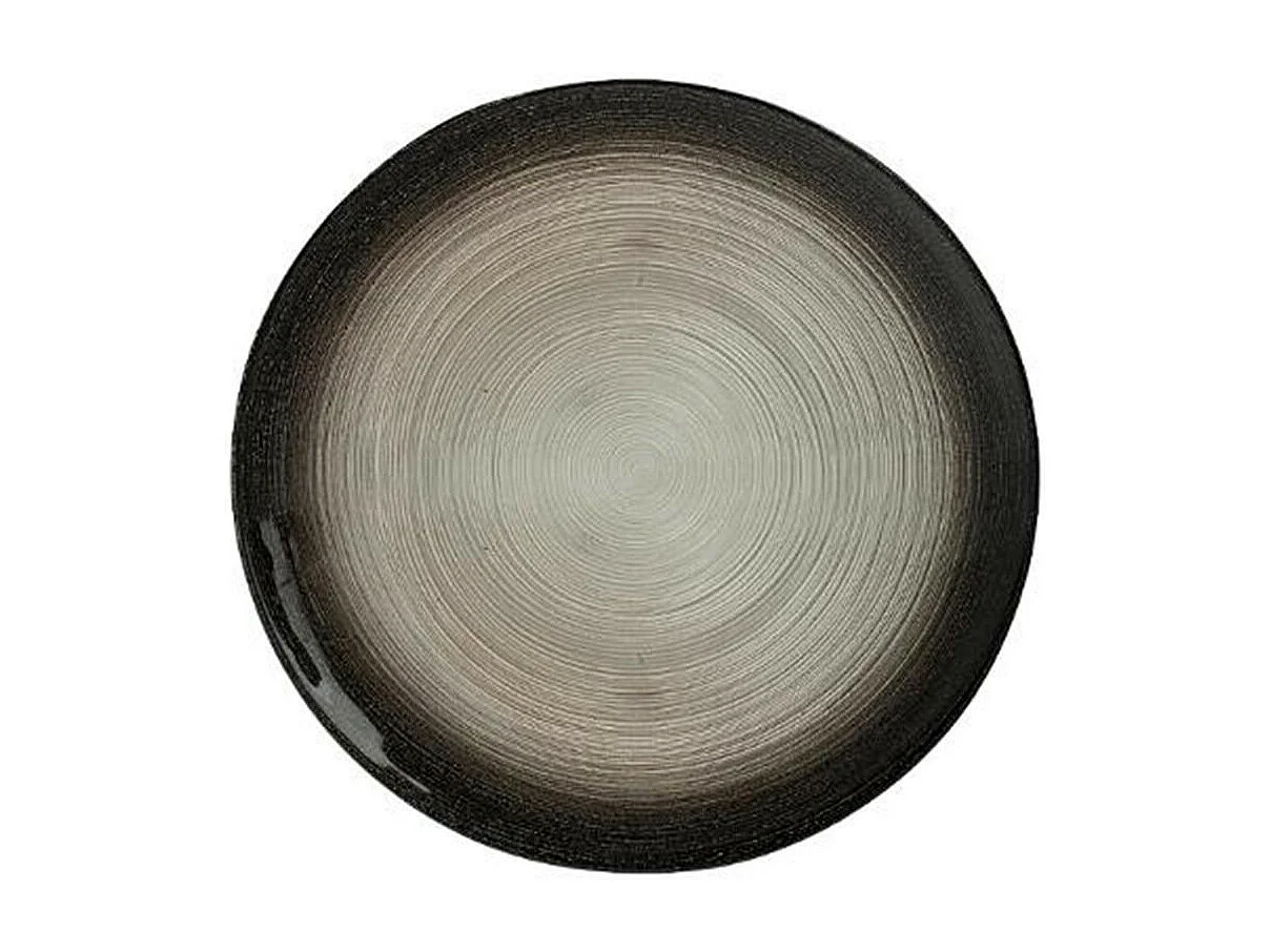 Lot de 6 Assiettes Plates "Jem" 28cm Noir & Argent