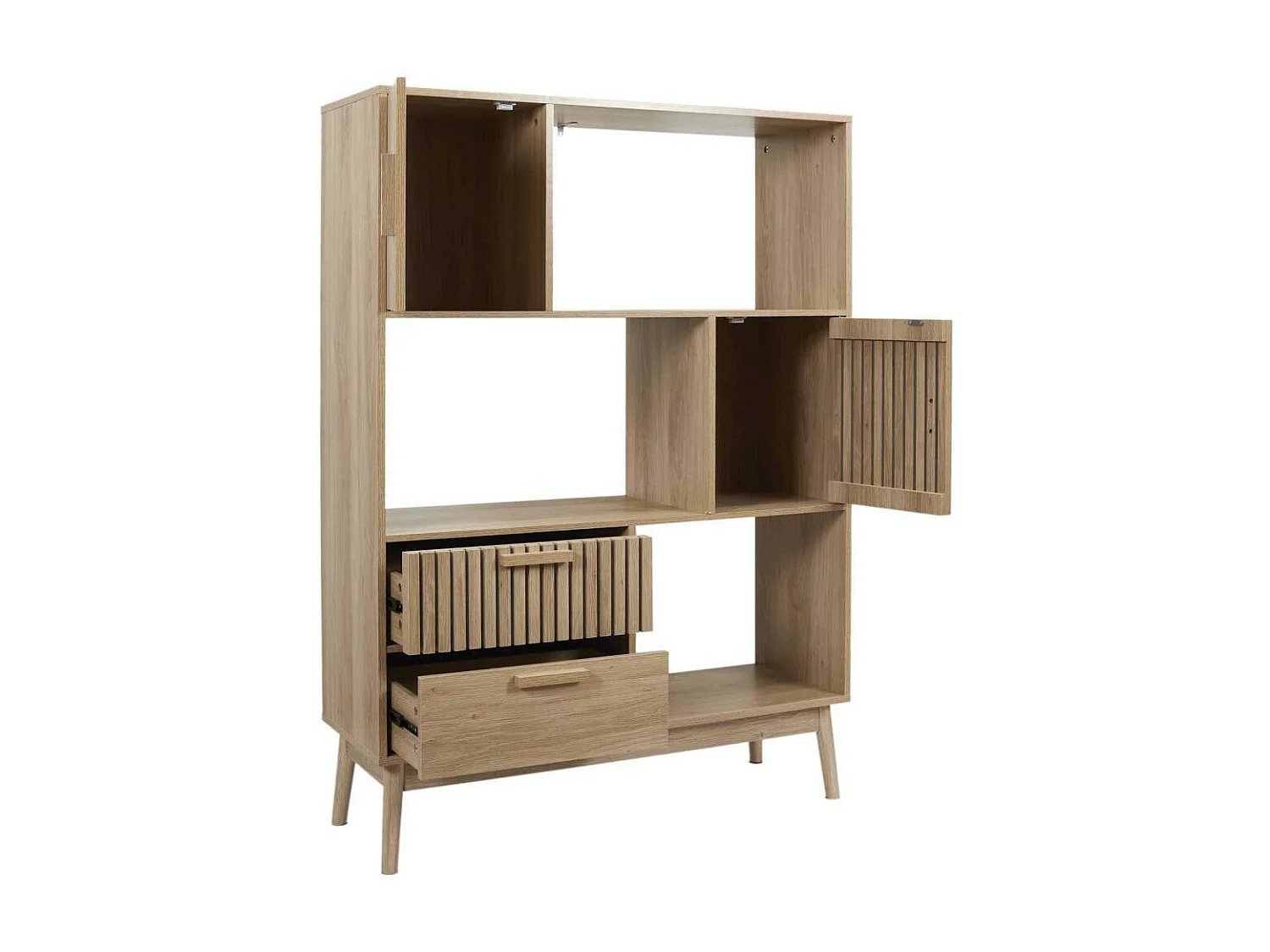 Set bibliothèque, console et table basse en bois Klaus
