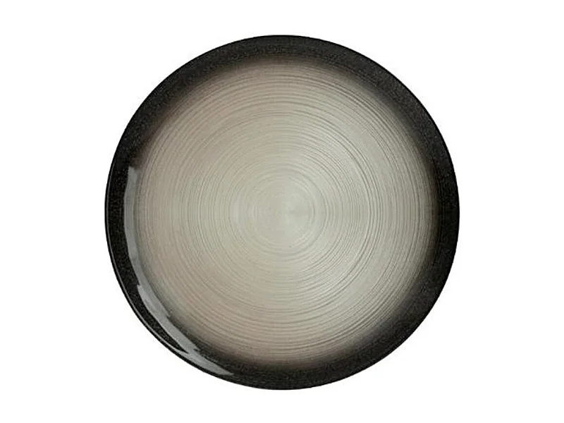 Lot de 6 Assiettes de Présentation "Jem" 33cm Noir & Argent