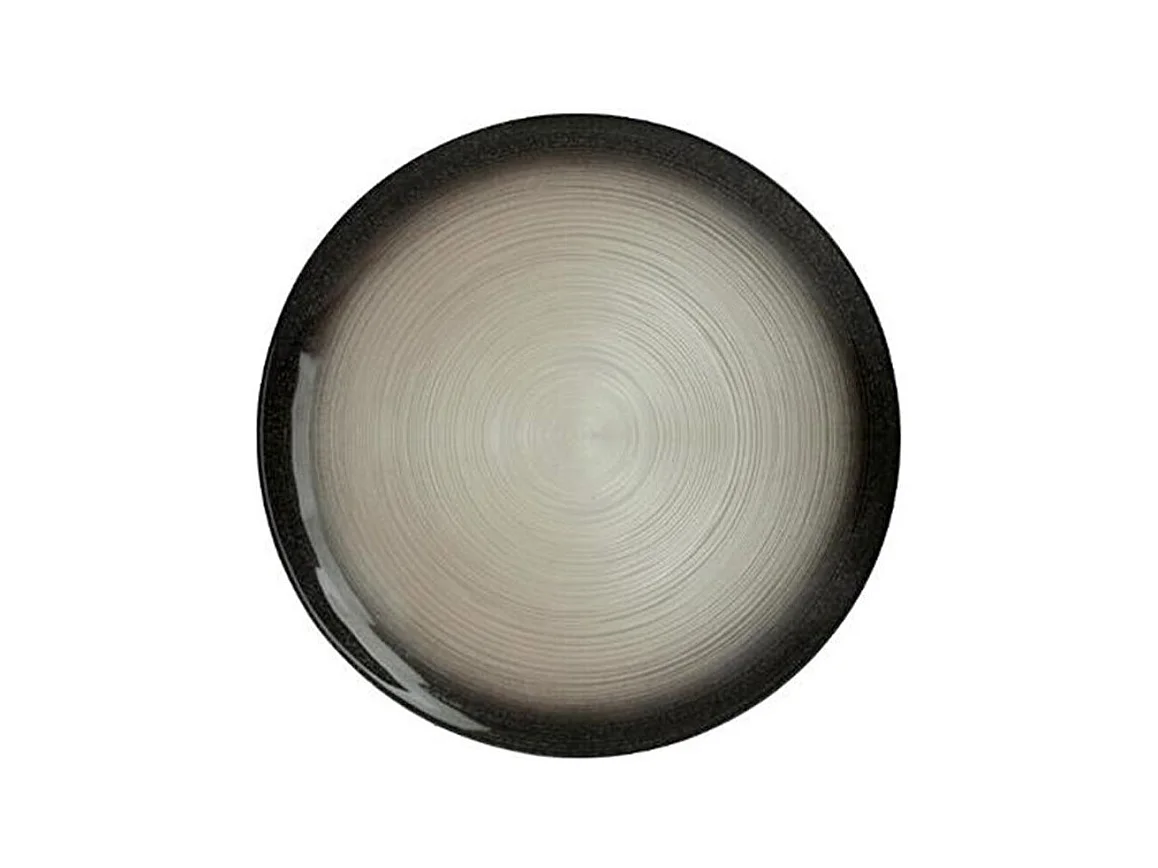 Lot de 6 Assiettes de Présentation "Jem" 33cm Noir & Argent