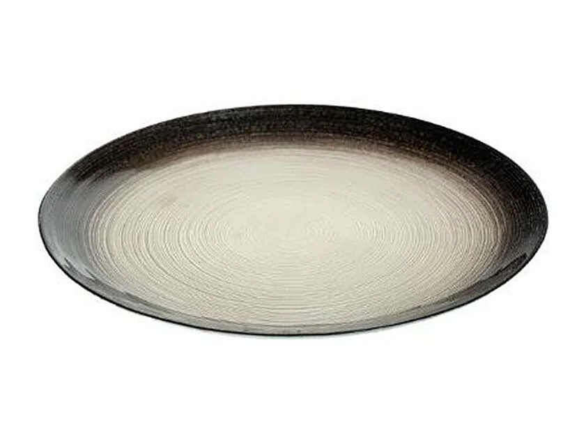 Lot de 6 Assiettes de Présentation "Jem" 33cm Noir & Argent