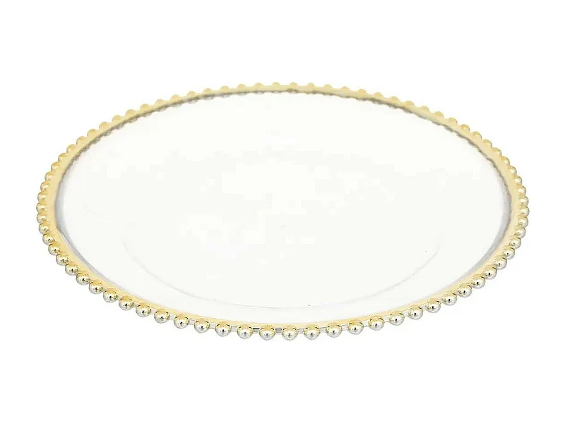 Assiette de Présentation "Manoir d'Hiver" 33cm Or