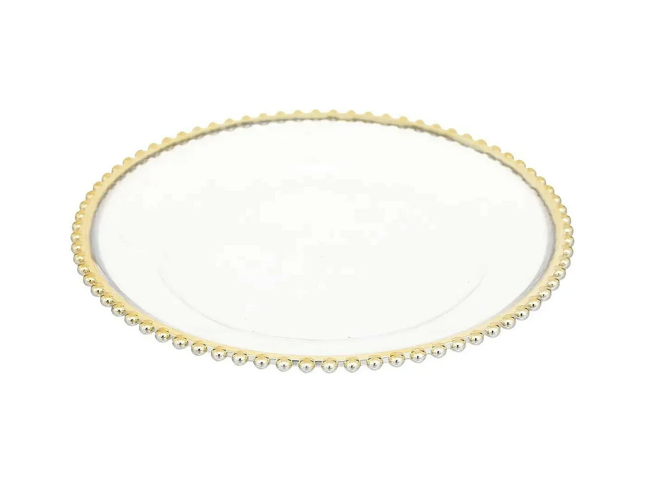 Assiette de Présentation "Manoir d'Hiver" 33cm Or