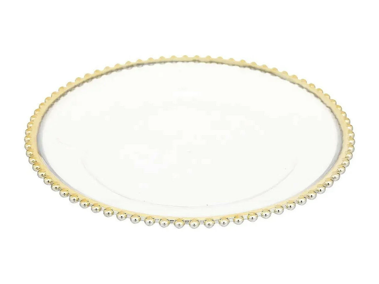 Assiette de Présentation "Manoir d'Hiver" 33cm Or