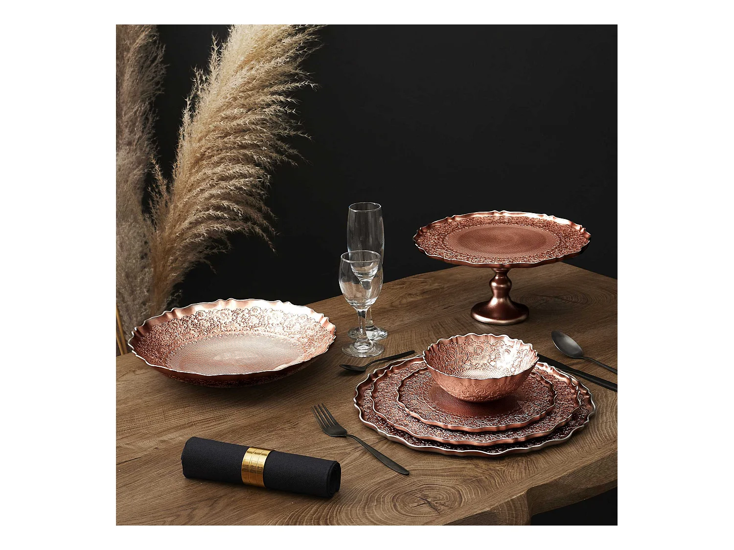 Assiette Mirage Verre D32cm Cuivre