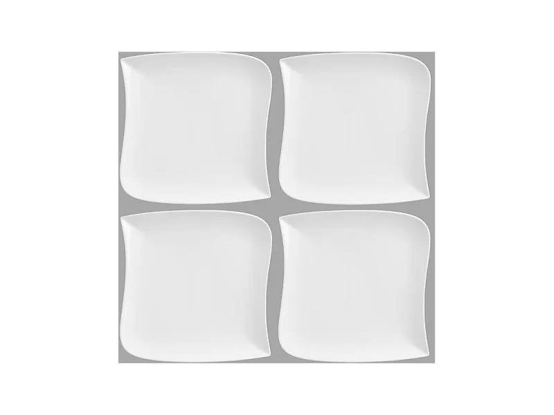 Lot de 6 Assiettes de Présentation "Vague" 30cm Blanc