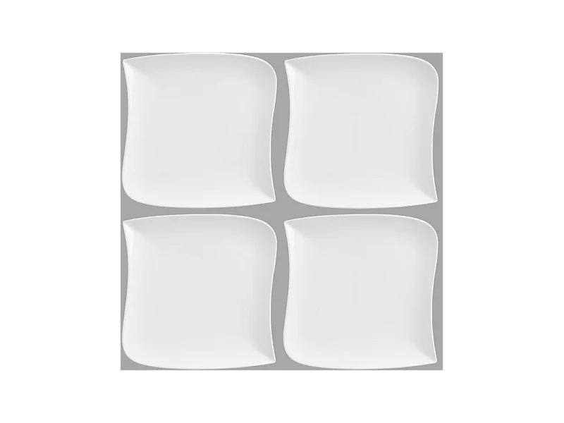 Lot de 6 Assiettes de Présentation "Vague" 30cm Blanc