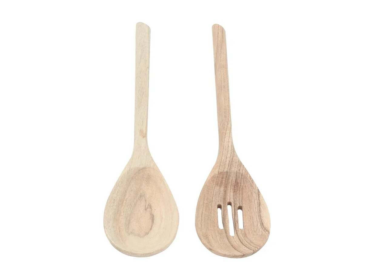 Couverts à salade en acacia Cuillère naturelle