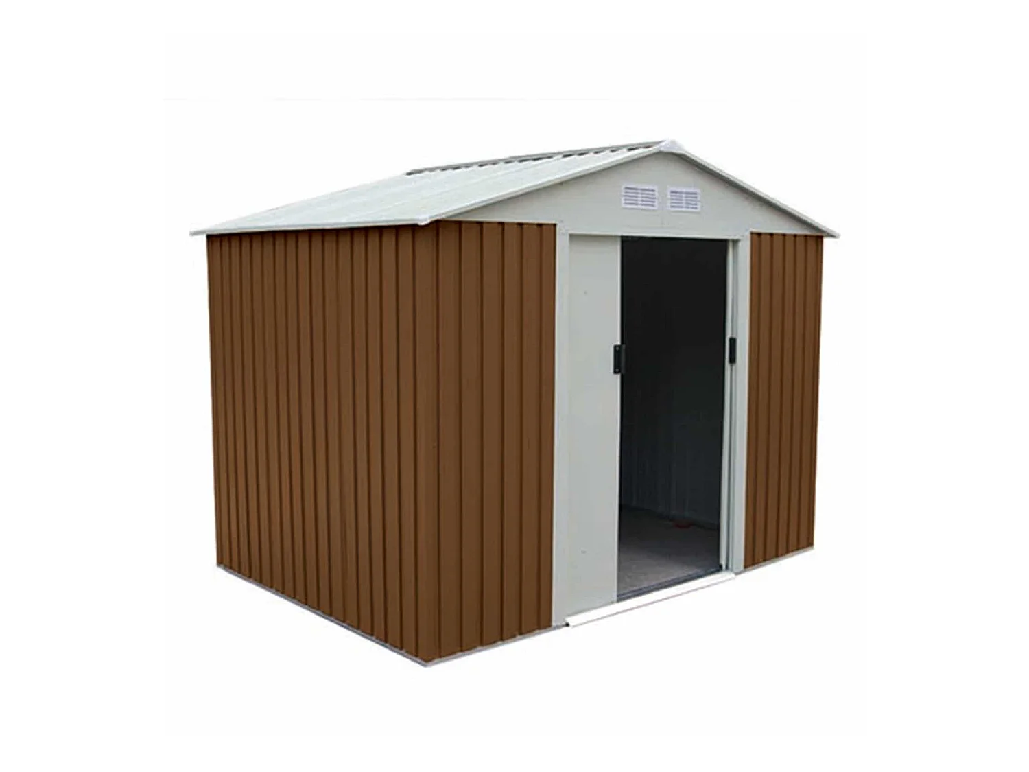 Abri de Jardin en Métal Gardiun Cambridge 4,72 m² 181x261x198 cm Ext. Acier Galvanisé Marron
