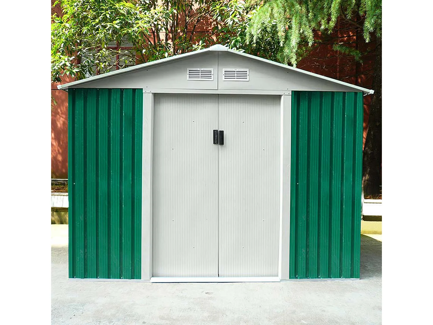 Abri de Jardin en Métal Gardiun Cambridge 4,72 m² 181x261x198 cm Ext. Acier Galvanisé Vert