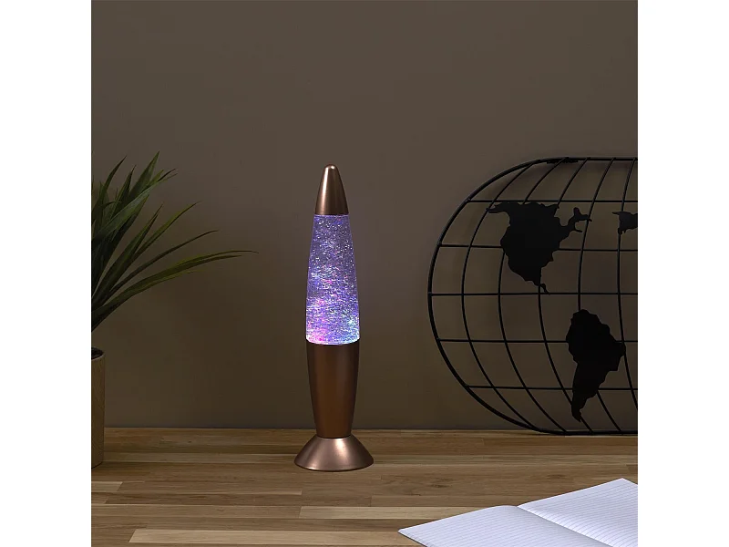 Lampe Deco A Paillettes H9.5cm Noir, Transparent, Or